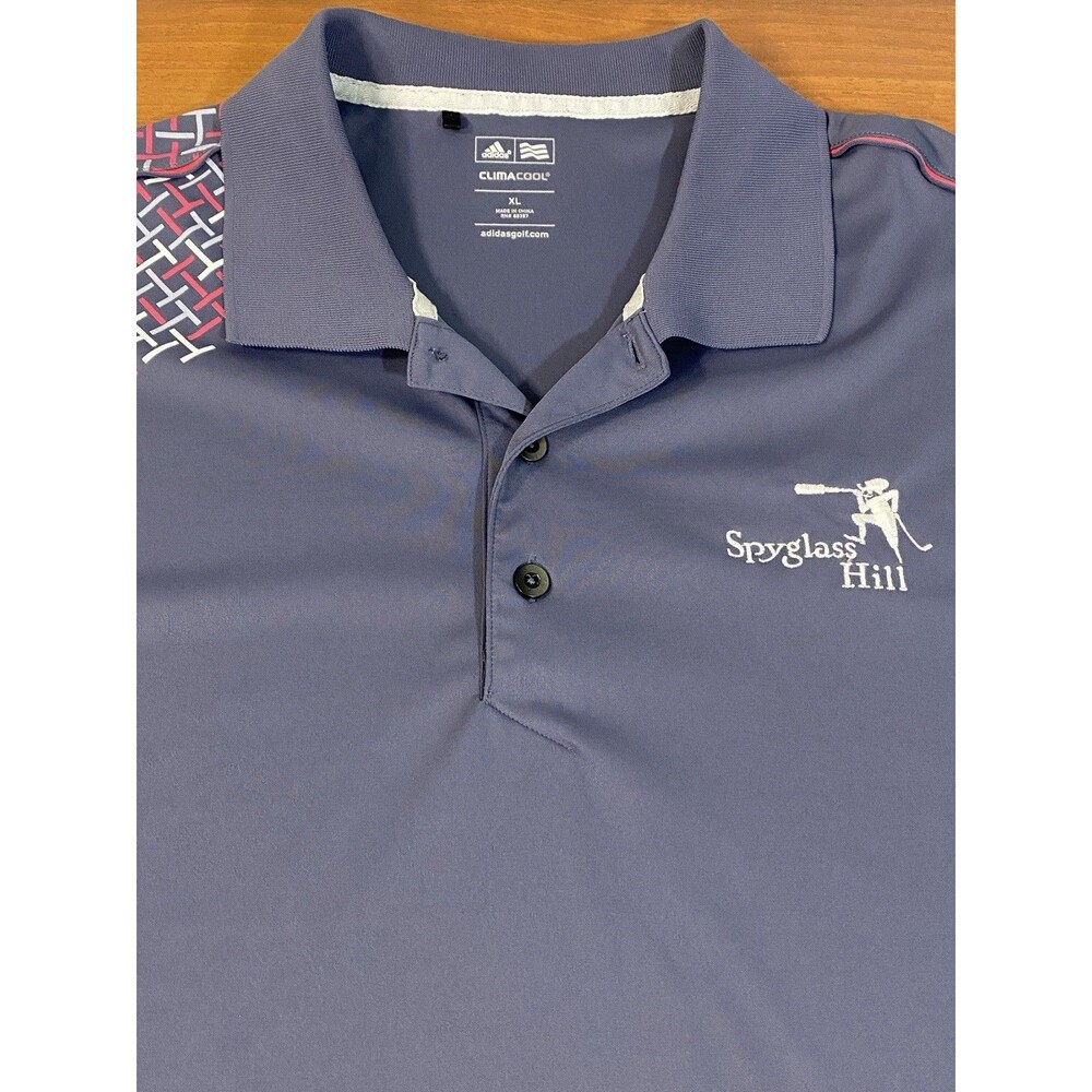 Adidas Golf Clima Cool Polo Shirt Men’s XL Spyglass Hill Moisture Wick Quick Dry